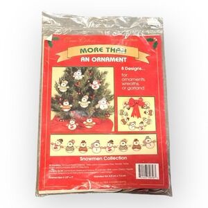 NOS True Colors More Than Ornaments SRK70050 Snowmen Plastic Canvas Kit Xmas VTG